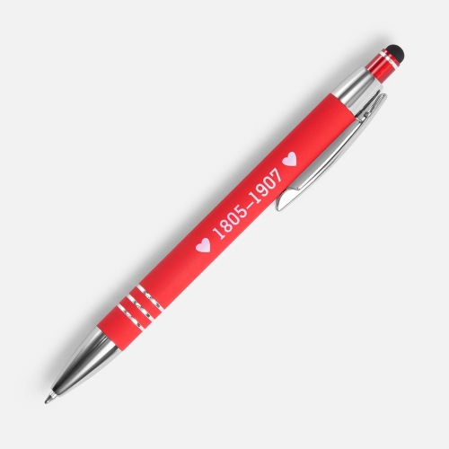 Ручка шариковая Sansen Soft Touch со стилусом, красная