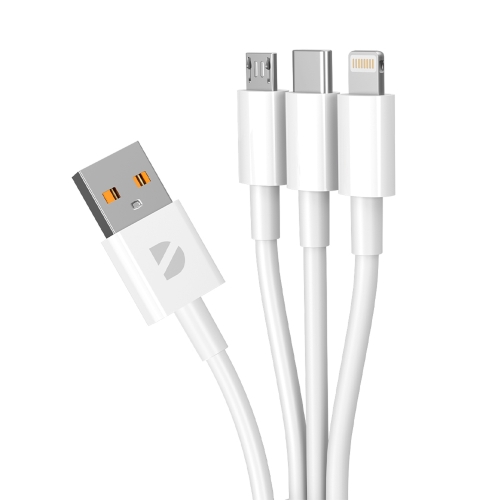 Дата-кабель 3 в 1: micro USB, USB-C, Ligthning, 1.2м