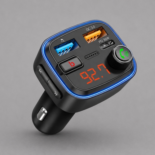 FM-трансмиттер Wave Pro, QC/PD, LED, 48Вт, ENC, Bass boost