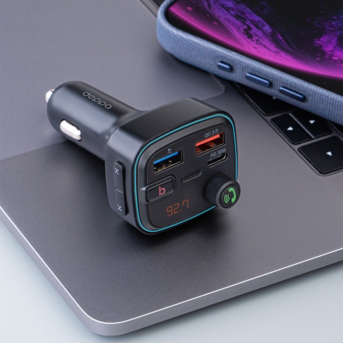 FM-трансмиттер Wave Pro, QC/PD, LED, 48Вт, ENC, Bass boost