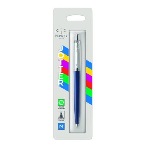 Parker Jotter Color - Navy Blue, шариковая ручка, M, блистер