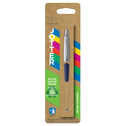 Parker Jotter Color - Navy Blue, шариковая ручка, M, блистер