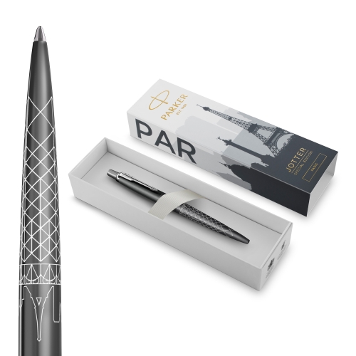 Parker Jotter Paris Grey CT, шариковая ручка, M, подарочная упаковка