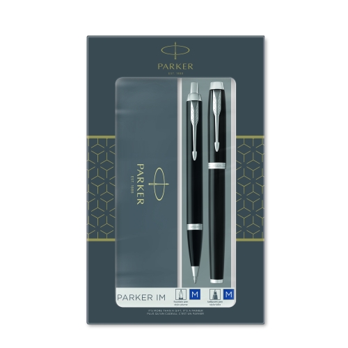 Parker Набор подарочный IM Black CT шар. ручка, 1,0мм + ручка перьевая, 1,0мм
