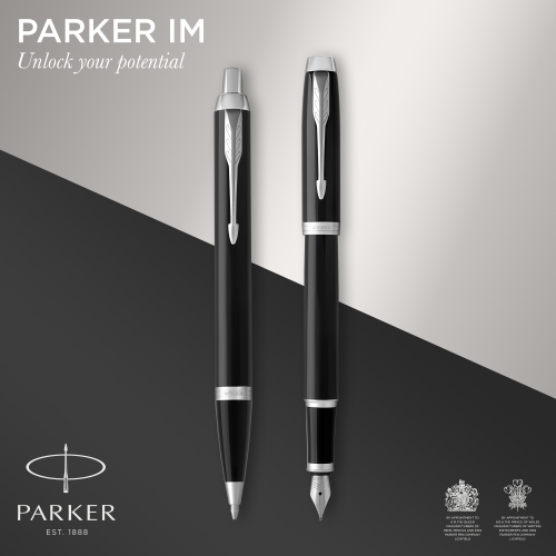 Parker Набор подарочный IM Black CT шар. ручка, 1,0мм + ручка перьевая, 1,0мм