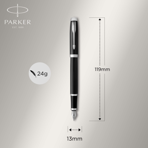 Parker Набор подарочный IM Black CT шар. ручка, 1,0мм + ручка перьевая, 1,0мм