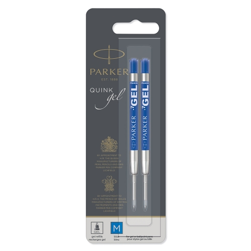 Parker Стержень для гелевой ручки Z10 синий, F 0,5мм, 2шт., блистер