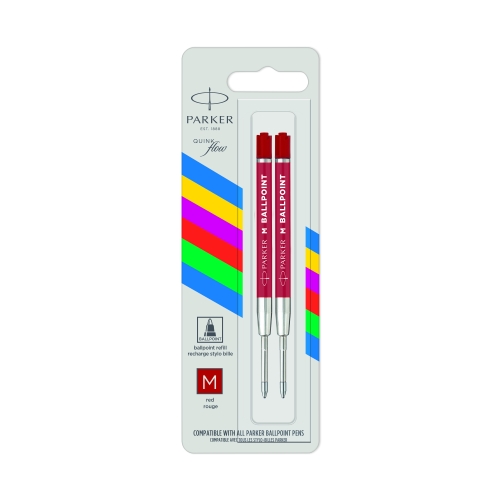 Parker стержень для шариковой ручки QuinkFlow Basic Z09, M, 1мм, красный, блистер (2шт)