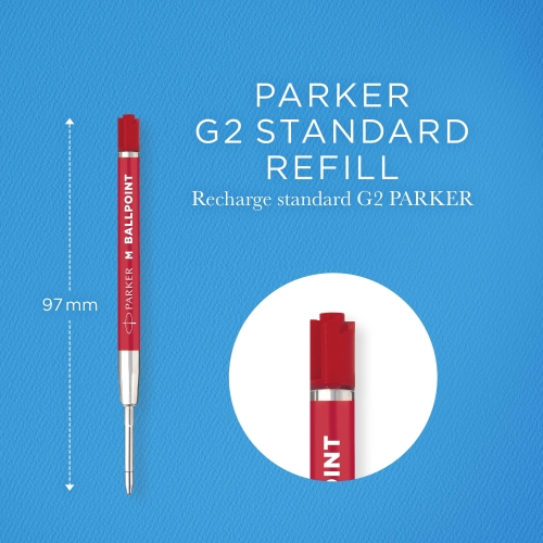 Parker стержень для шариковой ручки QuinkFlow Basic Z09, M, 1мм, красный, блистер (2шт)