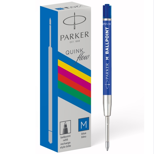 Parker стержень объемный для шариковой ручки, пластик, QuinkFlow Ball Point, M, 1мм, синие чернила