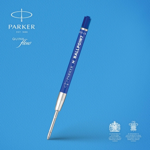 Parker стержень объемный для шариковой ручки, пластик, QuinkFlow Ball Point, M, 1мм, синие чернила