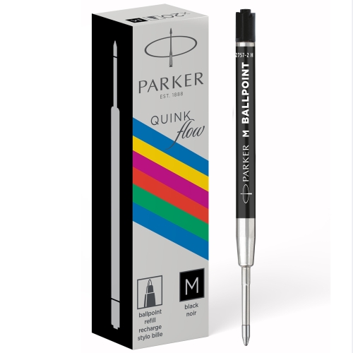 Parker стержень объемный для шариковой ручки, пластик, QuinkFlow Ball Point, M, 1мм, черные чернила
