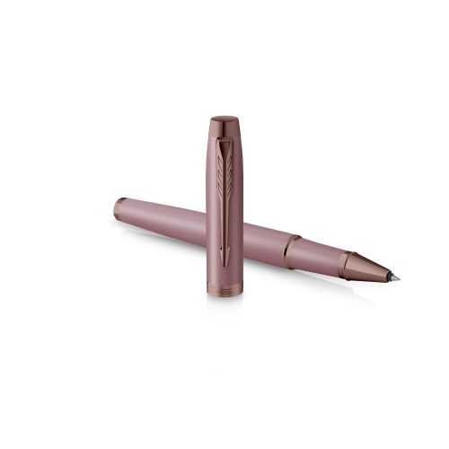 Parker IM Mauve Bronze Trim ручка роллер черная, 0,5мм, подарочная упаковка