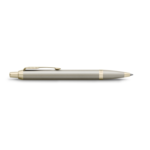 Parker IM Sandstone Champagne PVD Trim ручка шариковая синяя, 1,0мм, подарочная упаковка