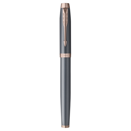 Parker IM Slate Rose Gold PVD Trim ручка роллер черная, 0,5мм, подарочная упаковка