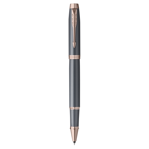 Parker IM Slate Rose Gold PVD Trim ручка роллер черная, 0,5мм, подарочная упаковка