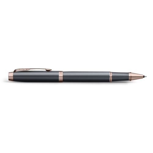 Parker IM Slate Rose Gold PVD Trim ручка роллер черная, 0,5мм, подарочная упаковка