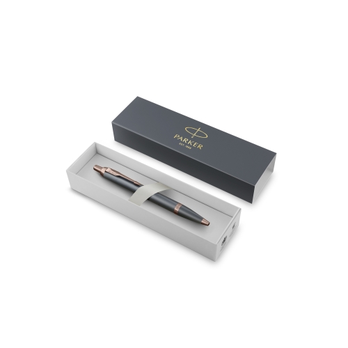 Parker IM Slate Rose Gold PVD Trim ручка шариковая синяя, 1,0мм, подарочная упаковка