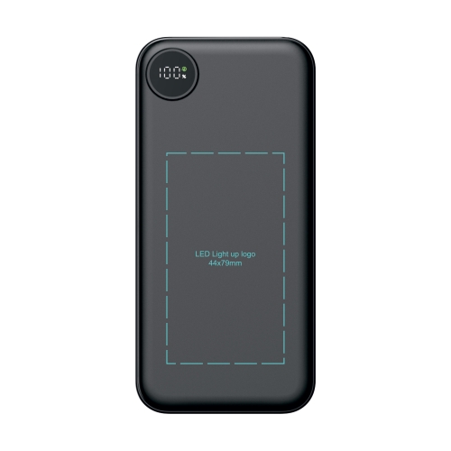 Зарядное устройство "Форт" 10000 mAh с подсветкой логотипа, встроенными кабелями и цифровым индикатором заряда