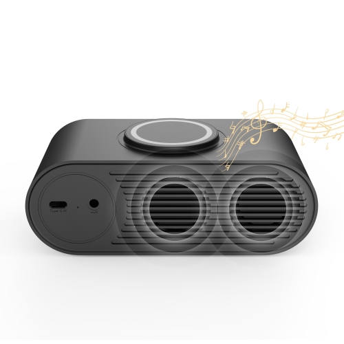 Настольные часы "Smart Hub" с bluetooth колонкой 5Вт, беспроводной (15W) зарядкой и подсветкой логотипа