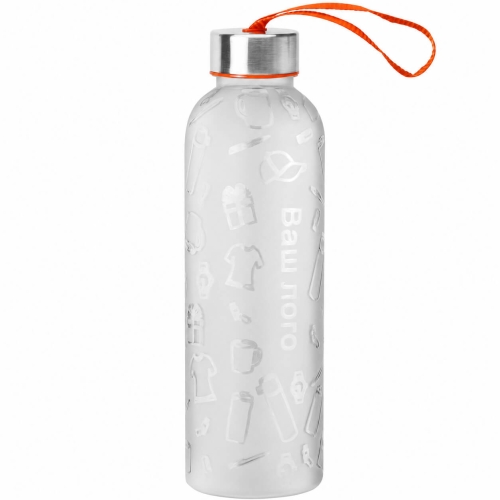 Бутылка для воды VERONA PET SOFT 550мл Белая с оранжевым 6262.07.05