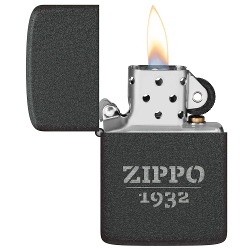 Зажигалка ZIPPO 1941 Replica, с покрытием Black Crackle, черный, матовая, 38x13x57 мм, шт