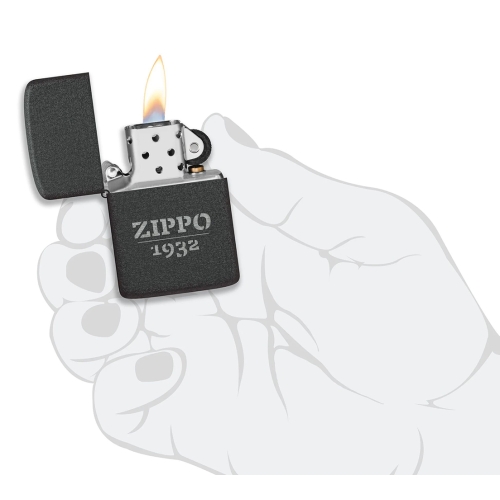 Зажигалка ZIPPO 1941 Replica, с покрытием Black Crackle, черный, матовая, 38x13x57 мм, шт