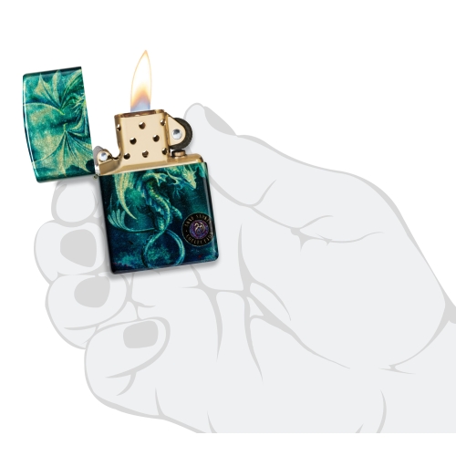 Зажигалка Zippo Anne Stokes с покрытием 540 Tumbled Brass, латунь/сталь, разноцветная, 38x13x57 мм