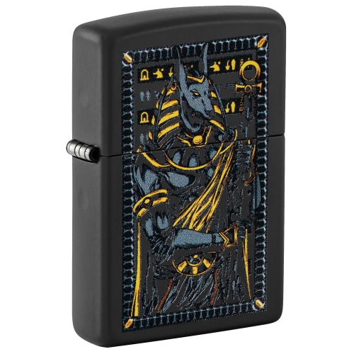 Зажигалка ZIPPO Anubis с покрытием Black Matte, латунь/сталь, черная, 38x13x57 мм, шт