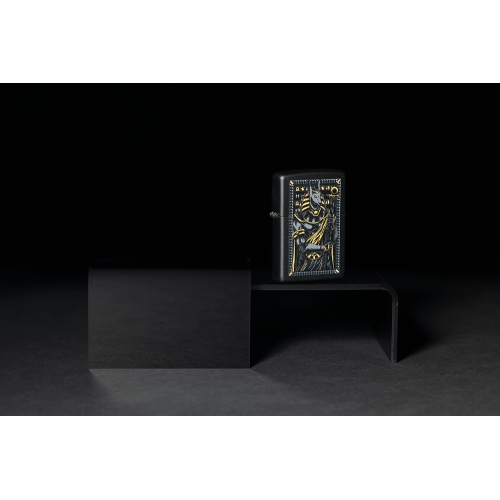 Зажигалка ZIPPO Anubis с покрытием Black Matte, латунь/сталь, черная, 38x13x57 мм, шт
