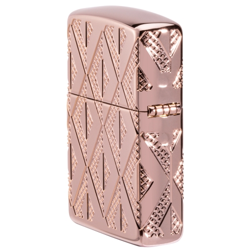 Зажигалка Zippo Armor Geometric Diamond Pattern Design, латунь/стальрозовое золото,38x13x57мм