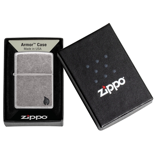 Зажигалка ZIPPO Armor Пламя c античным серебристым покрытием | Flame Antique Silver, латунь/сталь, с