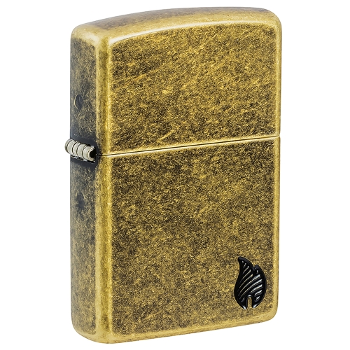 Зажигалка ZIPPO Armor Пламя c покрытием античная латунь | Flame Antique Brass, латунь/сталь, золотис