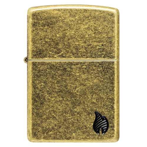 Зажигалка ZIPPO Armor Пламя c покрытием античная латунь | Flame Antique Brass, латунь/сталь, золотис