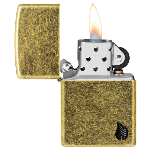 Зажигалка ZIPPO Armor Пламя c покрытием античная латунь | Flame Antique Brass, латунь/сталь, золотис