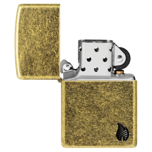 Зажигалка ZIPPO Armor Пламя c покрытием античная латунь | Flame Antique Brass, латунь/сталь, золотис