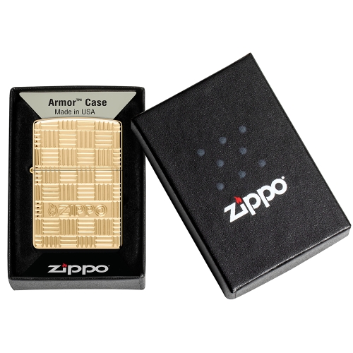 Зажигалка ZIPPO Armor с покрытием Глянцевая латунь | High Polish Brass, латунь/сталь, золотистая, 38