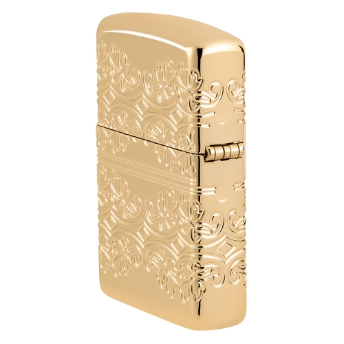 Зажигалка ZIPPO Armor Счастливый клевер с глянцевым золотистым покрытием | Lucky Clover High Polish