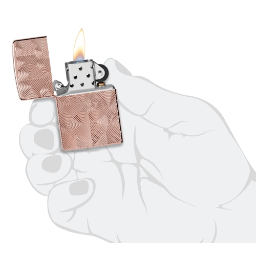 Зажигалка Zippo Armor® Hearts с покрытием Rose Gold, латунь/сталь, розовое золото, 38x13x57 мм