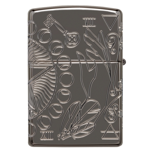 Зажигалка Zippo Armor® Wicca Design с покрытием Black Ice®, латунь/сталь, чёрная, 38x13x57 мм