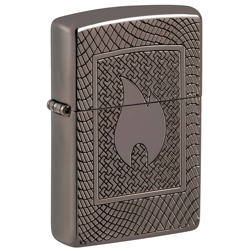 Зажигалка Zippo Armor® с покрытием Black Ice®, латунь/сталь, чёрная, 29x10x60 мм