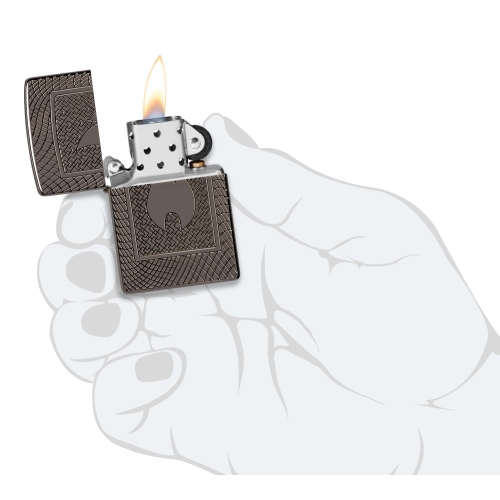 Зажигалка Zippo Armor® с покрытием Black Ice®, латунь/сталь, чёрная, 29x10x60 мм