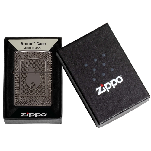Зажигалка Zippo Armor® с покрытием Black Ice®, латунь/сталь, чёрная, 29x10x60 мм