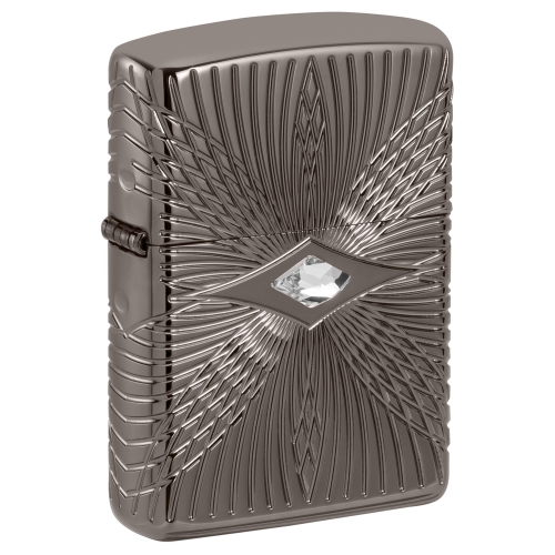Зажигалка Zippo Armor® с покрытием Black Ice®, латунь/сталь, чёрная, 38x13x57 мм
