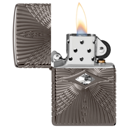 Зажигалка Zippo Armor® с покрытием Black Ice®, латунь/сталь, чёрная, 38x13x57 мм