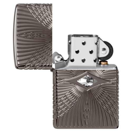 Зажигалка Zippo Armor® с покрытием Black Ice®, латунь/сталь, чёрная, 38x13x57 мм