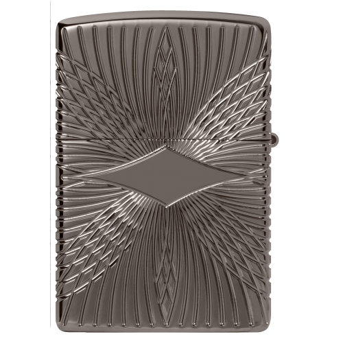 Зажигалка Zippo Armor® с покрытием Black Ice®, латунь/сталь, чёрная, 38x13x57 мм