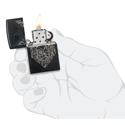 Зажигалка Zippo Armor® с покрытием Black Matte, латунь/сталь, чёрная, матовая, 38x13x57 мм