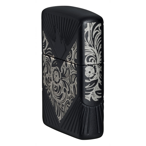Зажигалка Zippo Armor® с покрытием Black Matte, латунь/сталь, чёрная, матовая, 38x13x57 мм