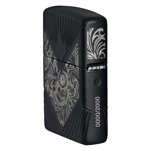 Зажигалка Zippo Armor® с покрытием Black Matte, латунь/сталь, чёрная, матовая, 38x13x57 мм